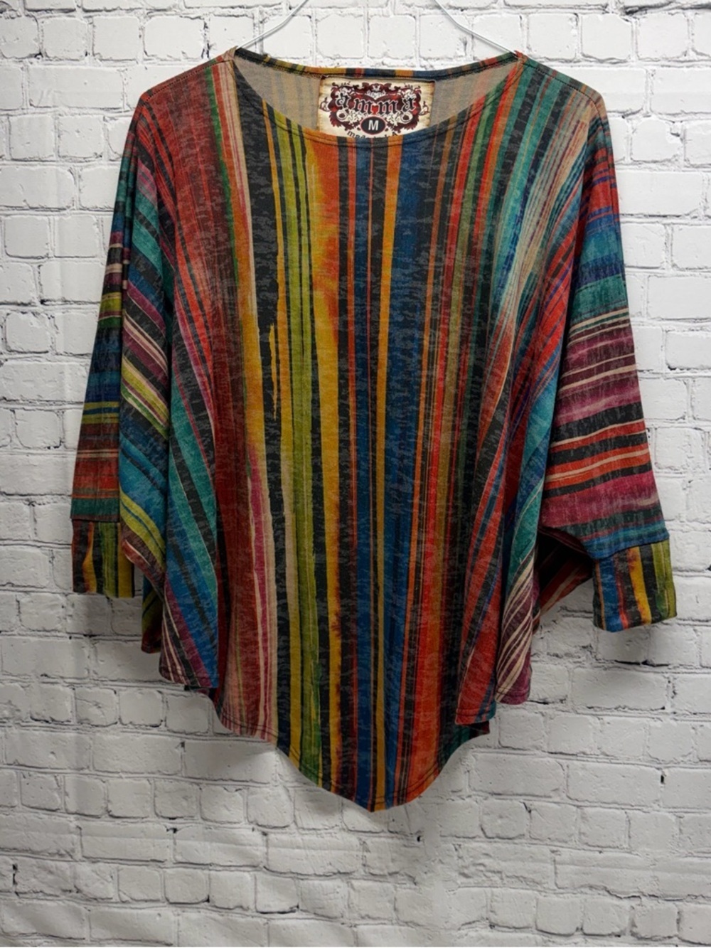 AMMA Multicolor Striped Women’s Top - Boho Casual SZ M